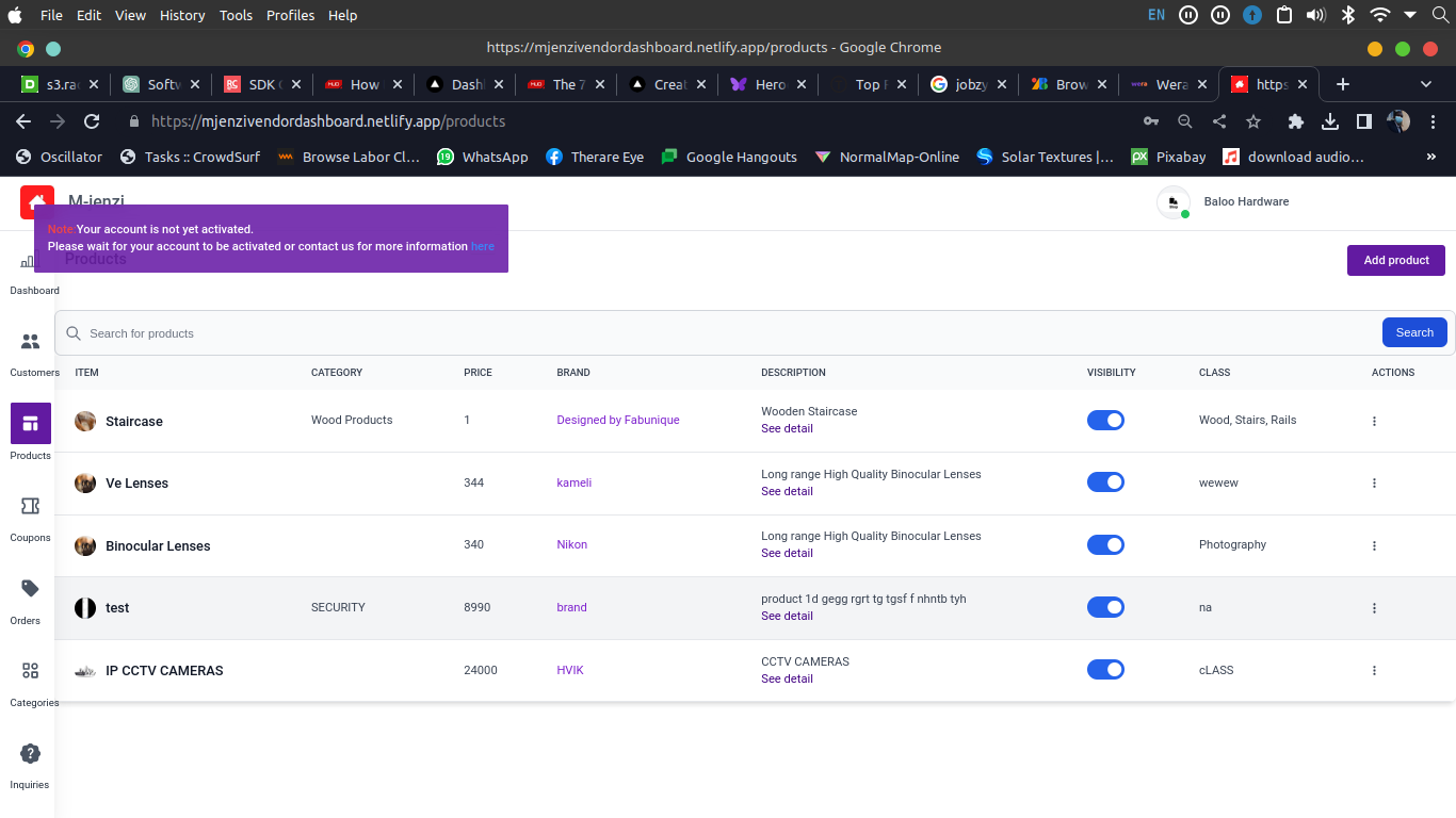 MJENZI VENDOR DASHBOARD